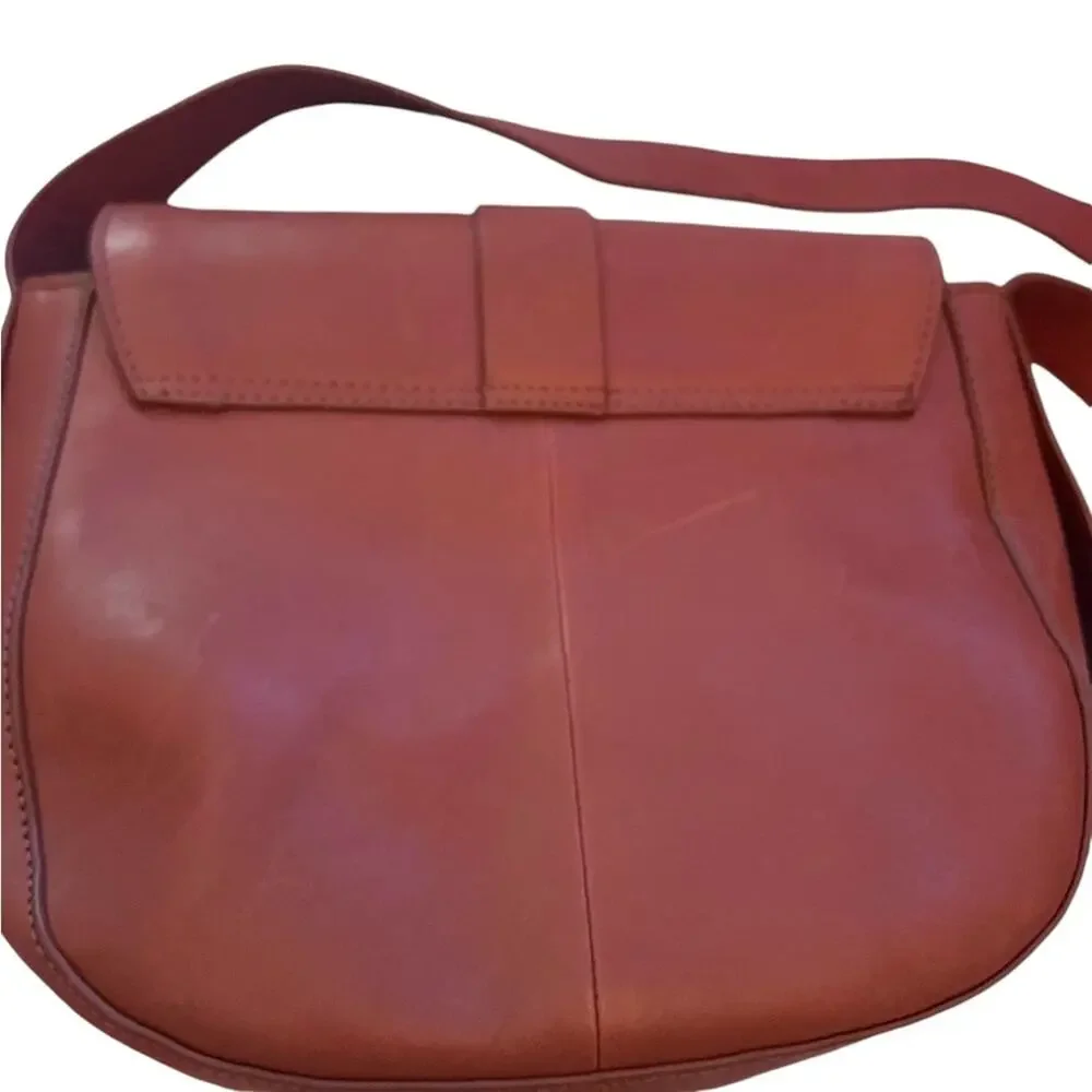 NEW PAUL COSTELLOE LONDON Bag Leather Purse Red Brown FAST SHIPPING 1122-54